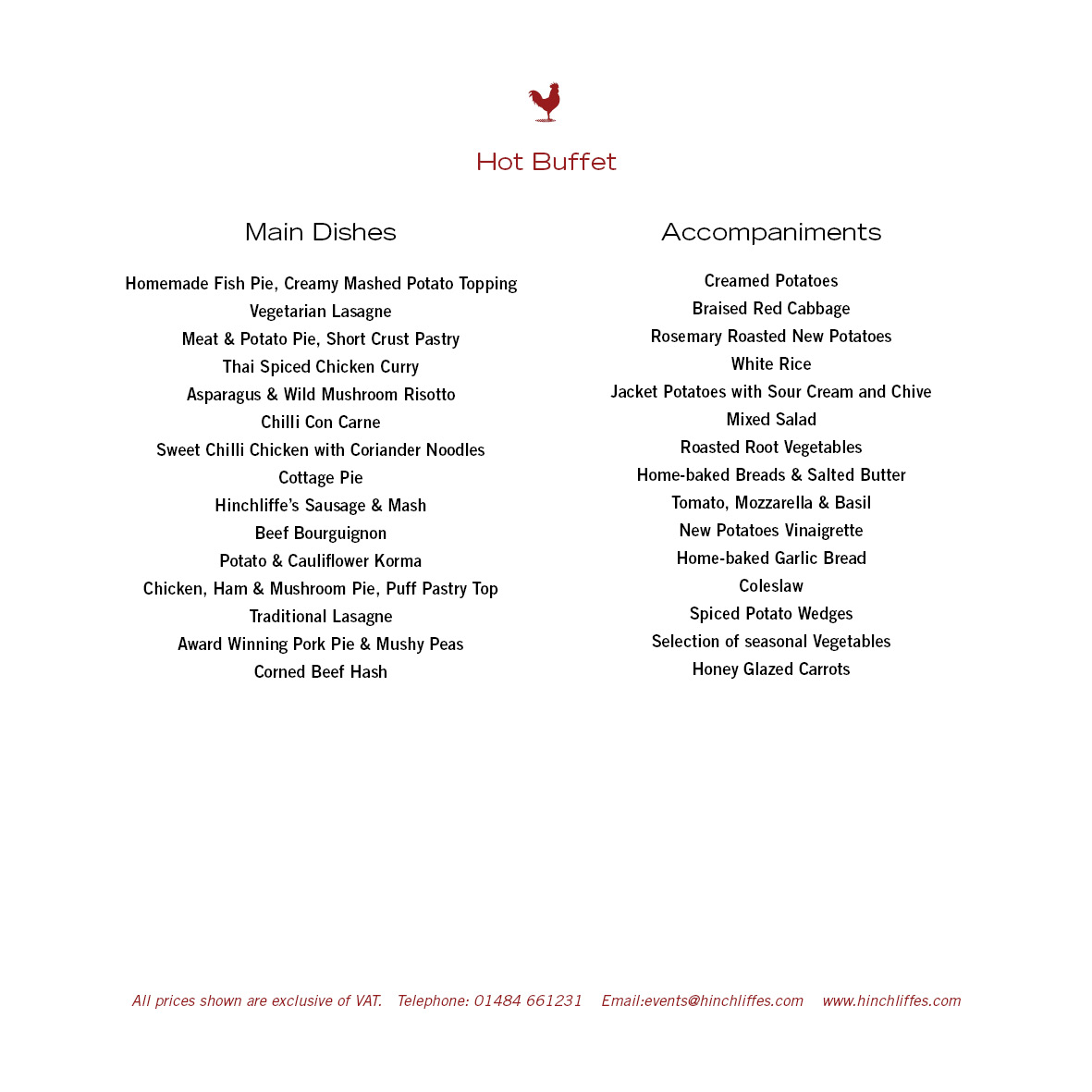 Event Catering Menus